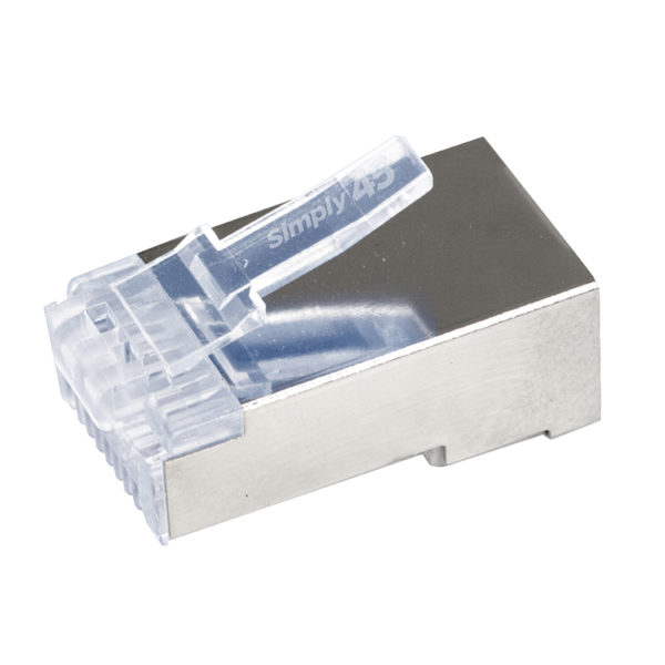 S45-1050 - Simply45® Cat5e Shielded Internal Ground Standard Series RJ45 Modular Plugs. 50 pc Clamshell - Image 2