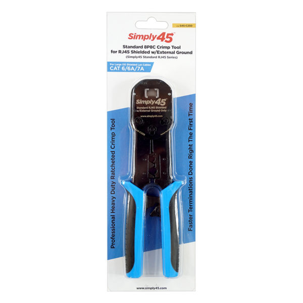 S45-C250 – Universal RJ45 Crimp Tool for Standard Shielded w/External Ground, No Secondary Strain Relief - 1ea/Blister Card - Image 3