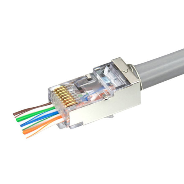 S45-1550 - Simply45® Cat5e Shielded Internal Ground Pass-Through RJ45 Modular Plugs 50 pc Clamshell - Image 4