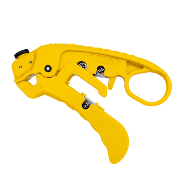 S45-S01YL – Yellow Adjustable LAN Cable Stripper for Shielded & Unshielded Cat5e/6/6a/7a - 1 ea./Blister Card