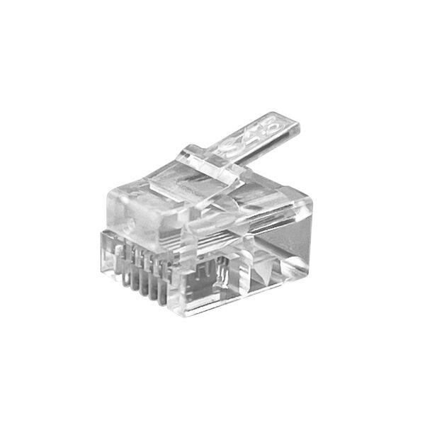 S45-0111 - Standard RJ11/RJ12 Modular Plugs, Clear Tint - 100PC/Clamshell - Image 2