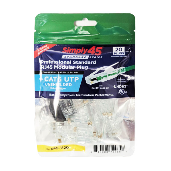 S45-1120 - Cat6/6A STD RJ45 GRN 20pc