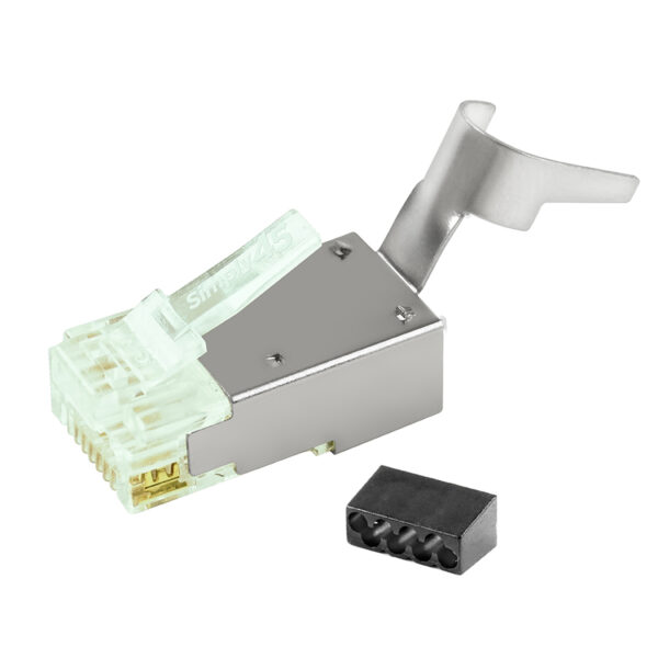S45-1150 – Simply45® Cat6/6a  Shielded External Ground – Standard Series RJ45 with Bar45® 50 pc/Jar - Image 2