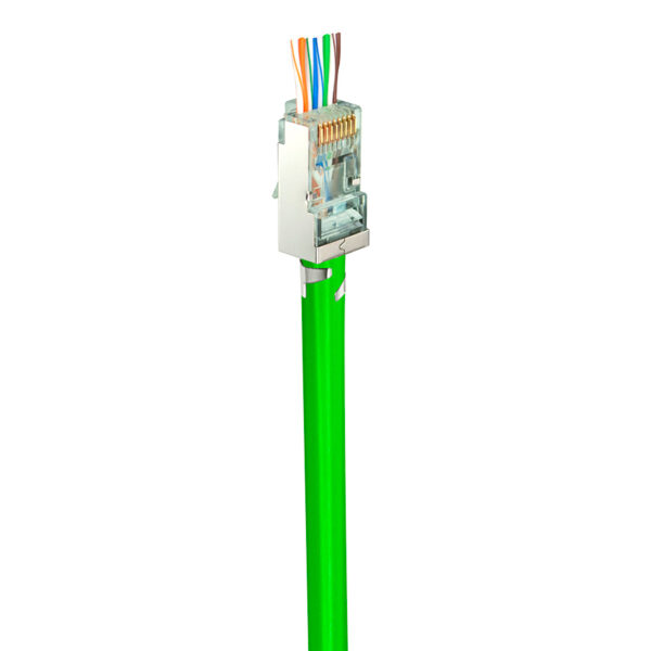 S45-1650P - Simply45® ProSeries Cat6 Shielded External Ground Pass-Through RJ45 Modular Plugs with Cap45® 50 pc/Jar - Image 4