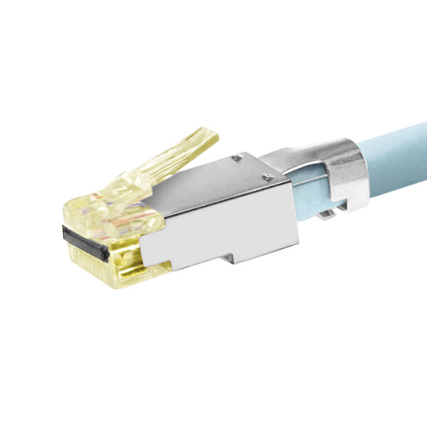 S45-1755P – Simply45® ProSeries 10G Cat6a/7/7a Shielded External Ground – Pass-Through RJ45 with Cap45® & Bar45® 50 pc/Jar - Image 4