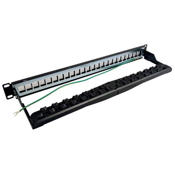 S45-2024SU – 24 Port Shielded Unloaded Keystone Patch Panel - 1ea./Boxed - Image 2