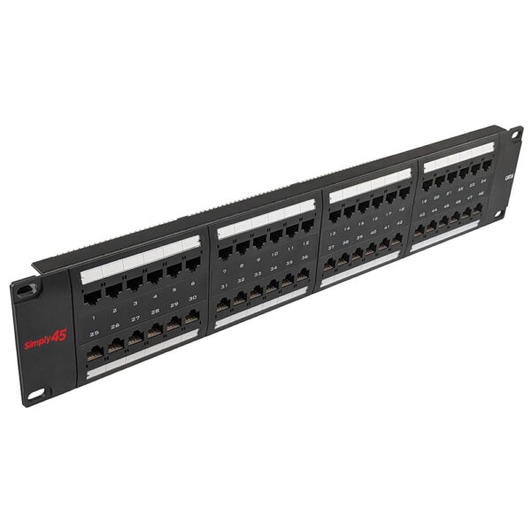 S45-2548 - 48 Port Loaded - Cat5e UTP Patch Panel