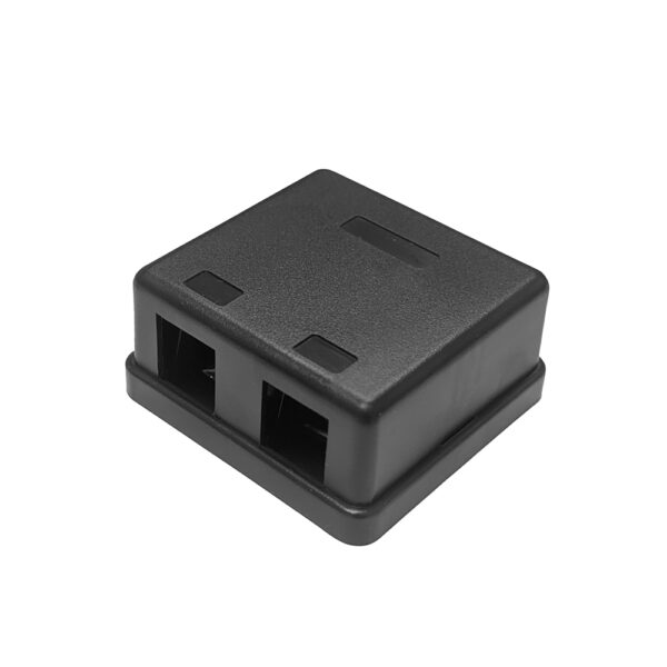S45-3102B - 2 port Surface Mount Box, Black