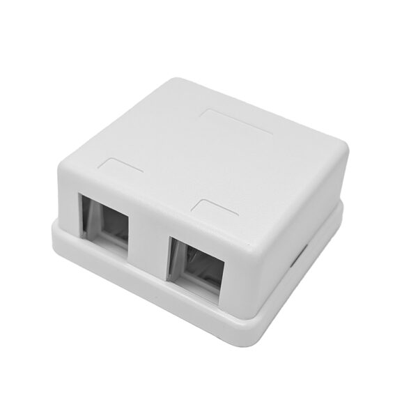 S45-3102W - 2 port Surface Mount Box, White