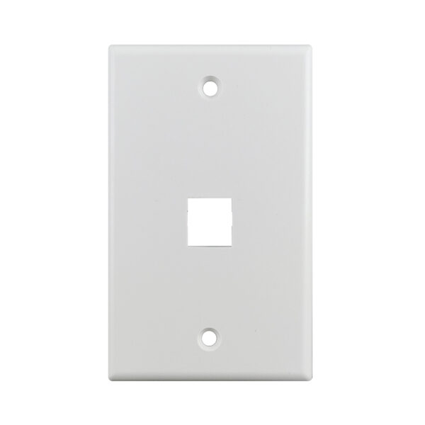 S45-3201W - 1 PORT - KEYSTONE WALL PLATE - STANDARD SINGLE GANG, UL - WHITE - 1 EA/BAG