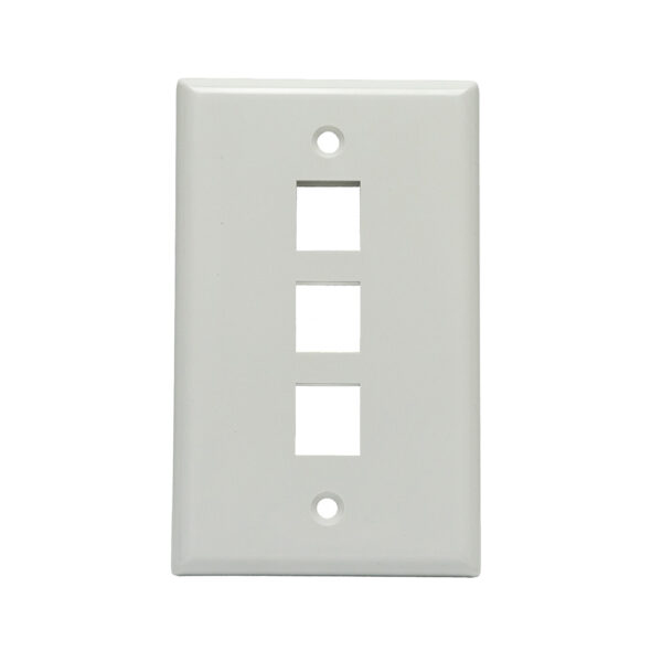 S45-3203W - 3 Port White Keystone Wall Plate