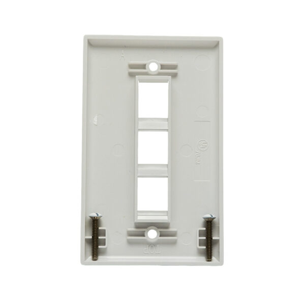 S45-3203W - 3 Port White Keystone Wall Plate - Image 2