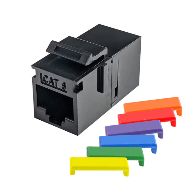 S45-3260B - Cat6 Unshielded Keystone Feed-Thru Coupler - Black - 1 EA/BAG