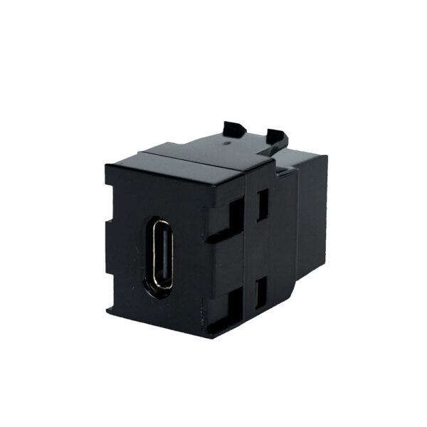 S45-3302B - USB Type C Keystone Coupler, Black - Image 2