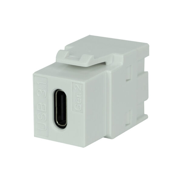 S45-3302W - USB Type C Keystone Coupler, White