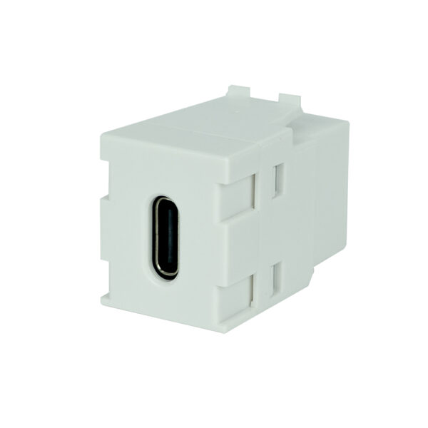 S45-3302W - USB Type C Keystone Coupler, White - Image 2