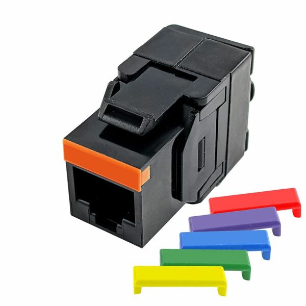 S45-3500B-25 - Cat5e UTP 180 Degree Keystone Jack - Unshielded - Black - 1EA/Bag, 25/Pack - Image 2