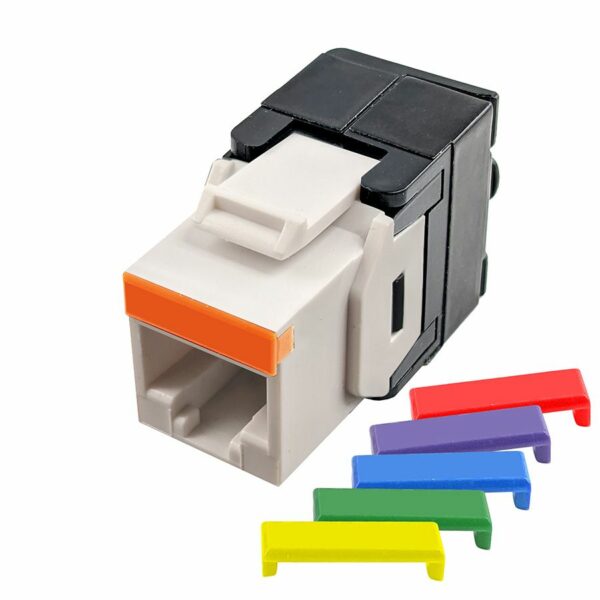 S45-3500W-25 - Cat5e UTP 180 Degree Keystone Jack - Unshielded - White - 1EA/Bag, 25/Pack - Image 2