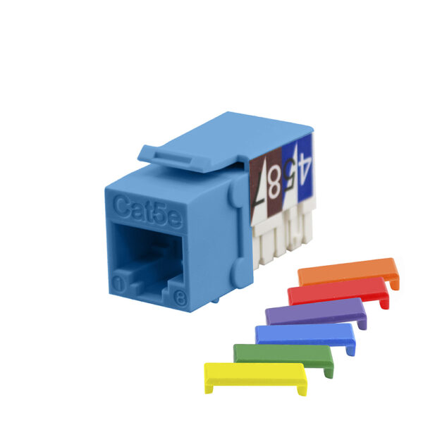 S45-3690BL-25 - Cat6 Unshielded 90 Degree Keystone Jack - Blue - 1EA/Bag, 25/Pack - Image 2