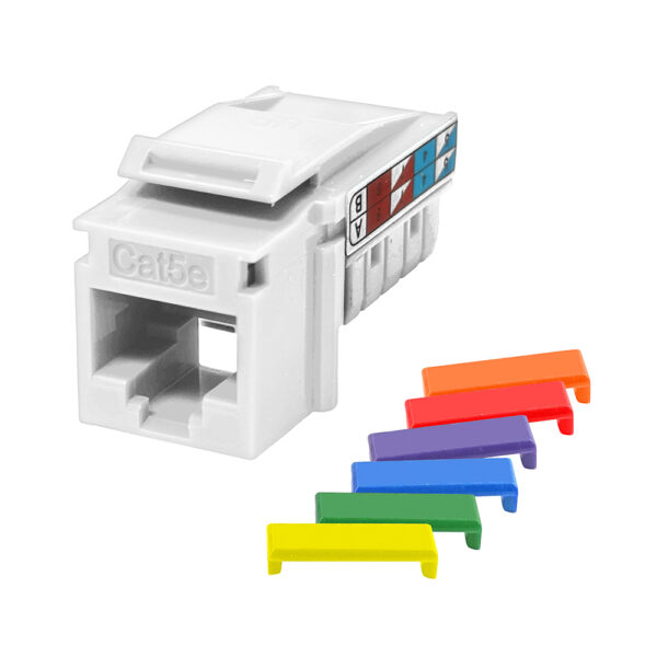 S45-3590W - Cat5e Unshielded 90 Degree Keystone Jack - White