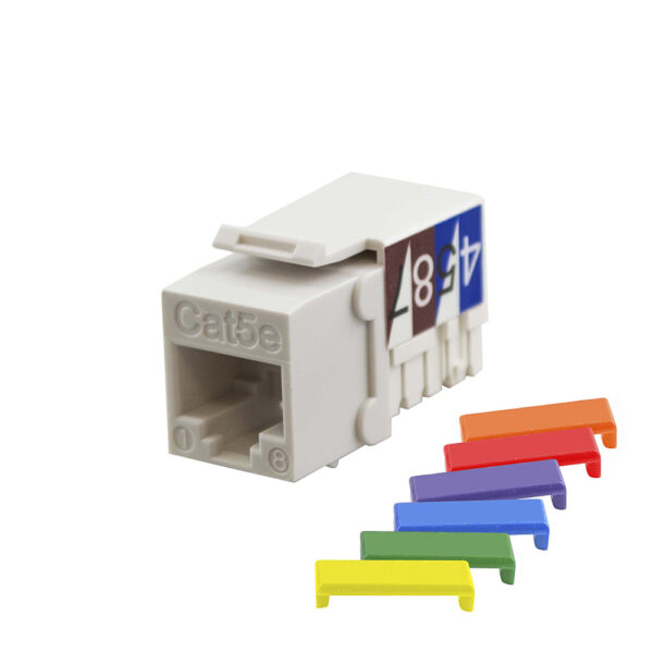 S45-3590W-25 - Cat5e Unshielded 90 Degree Keystone Jack - White - 1EA/Bag, 25/Pack - Image 2