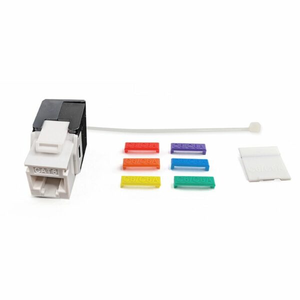 S45-3600W-25 - Cat6/6A UTP 180 Degree Keystone Jack 110 Style - Toolless - White - 25ea/Bag - Image 3
