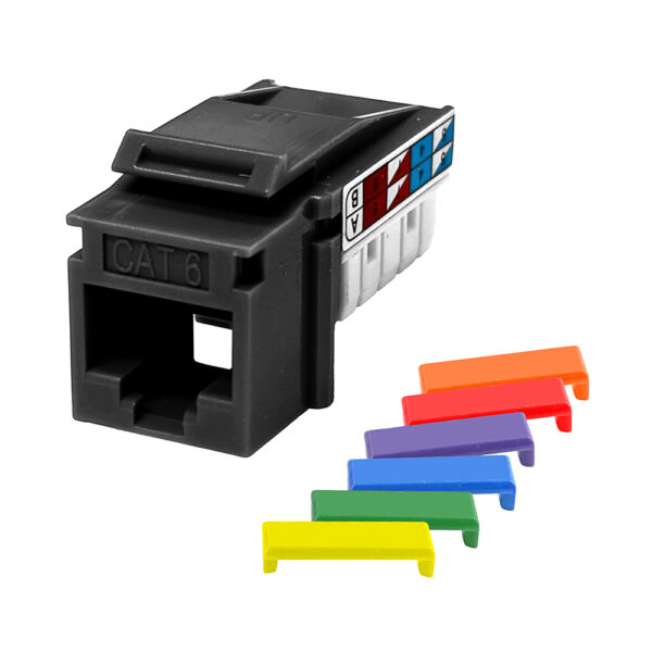 S45-3690B - Cat6 Black 110 Keystone - 1 ea/bag