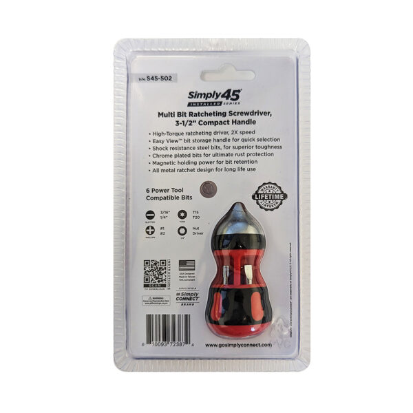 S45-502 - 7-in-1 multi bit ratcheting screwdriver, 4.5" - Image 4
