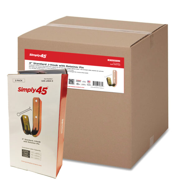 S45-JH64-50 - Standard J Hooks, Size 4", 50 pc