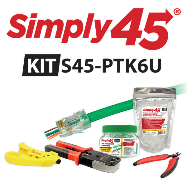S45-PTK6U – Simply45® Pass Through Series Cat6 Unshielded Starter Kit - 1ea./Boxed