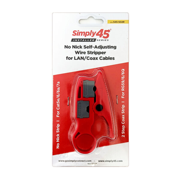 S45-S02R – Installer Series No Nick Wire Stripper for Cat5e/6/6a/7a and coaxial cables RG59/6/6Q – 1EA/Blister - Image 3
