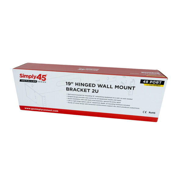 S45-WMB2U - 2U Hinged Wall Mount Bracket, 1ea/Box - Image 4