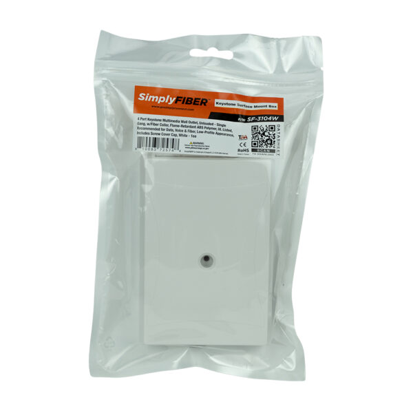 SF-3104W - 4 Port Surface Mount Box, White - Image 5