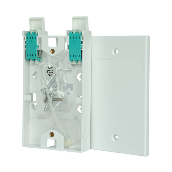SF-3302LCW - 2 Port Fiber box, LC MM Aqua, white - Image 3