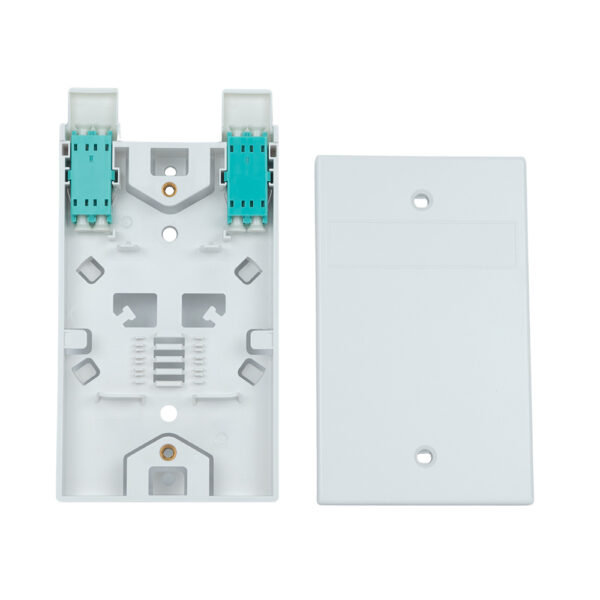 SF-3302LCW - 2 Port Fiber box, LC MM Aqua, white - Image 4
