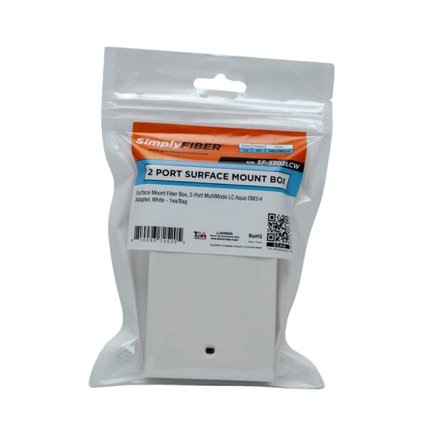 SF-3302LCW - 2 Port Fiber box, LC MM Aqua, white - Image 6