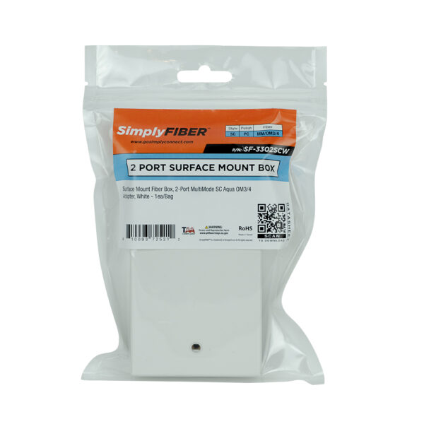 SF-3302SCW - 2 Port Fiber box, SC MM Aqua, white - Image 5