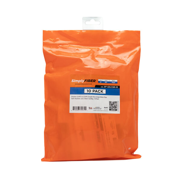 SF-42LCSB-10 - LC/UPC to LC/UPC Blue SM Keystone, Black, 10 Pack - Image 4