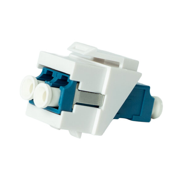 SF-42LCSW - LC/UPC to LC/UPC Blue SM Keystone, White