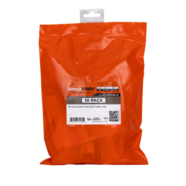 SF-42MPOB-10 - MPO Adapter, polarity A, Black 1ea/Bag, 10/Pack - Image 4