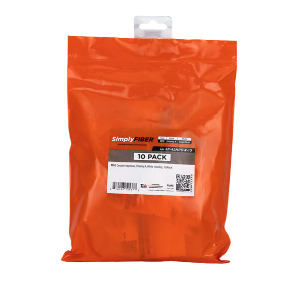 SF-42MPOW-10 - MPO Adapter, polarity A, White 1ea/Bag, 10/Pack - Image 4