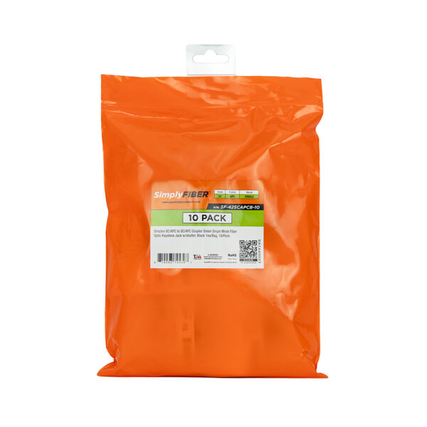 SF-42SCAPCB-10 - SC/APC to SC/APC Green SM Keystone, Black, 10 Pack - Image 4