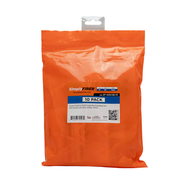 SF-42SCSB-10 - SC/UPC to SC/UPC Blue SM Keystone, Black, 10 Pack - Image 4