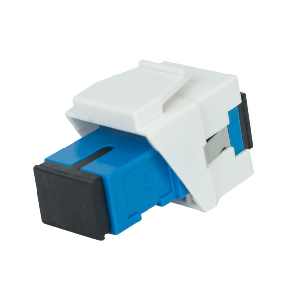 SF-42SCSW - SC/UPC to SC/UPC Blue SM Keystone, White - Image 2