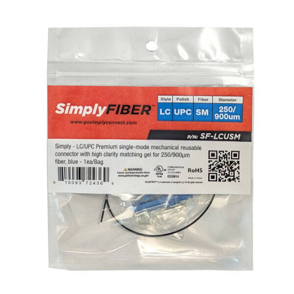 SF-LCUSM - LC/UPC SM mechanical connector, blue - 1ea/Bag - Image 2
