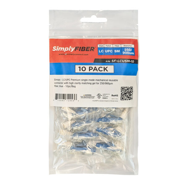 SF-LCUSM-10 - LC/UPC SM mechanical connector, blue - 10ea/Bag - Image 2