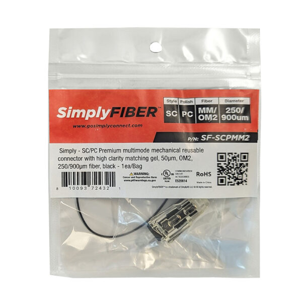 SF-SCPMM2 - SC/PC MM mechanical connector, black - 1ea/Bag - Image 2