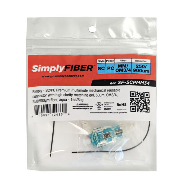 SF-SCPMM34 - SC/PC MM mechanical connector, aqua - 1ea/Bag - Image 2