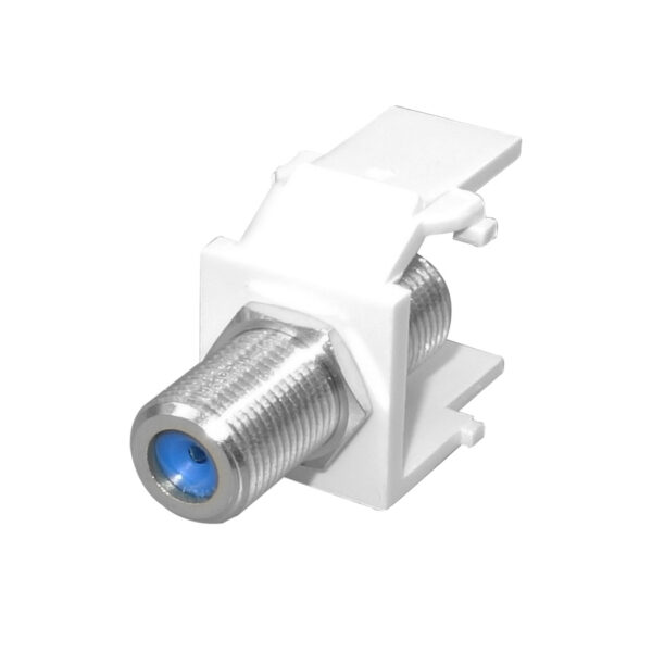 S45-3209W-25 - F-Connector (3Ghz) Keystone Snap-in Inserts - White - 1EA/Bag, 25/Pack - Image 2